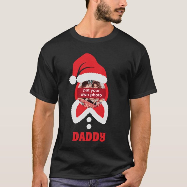 Camiseta Foto personalizado Texto de los Navidades de Santa (Anverso)