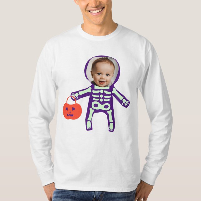 Camiseta Foto personalizado truco de Halloween o tratar esq (Anverso)