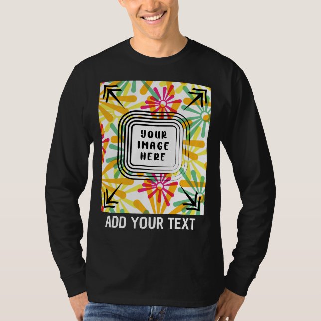 Camiseta Foto personalizado y texto Añadir Personalizable d (Anverso)