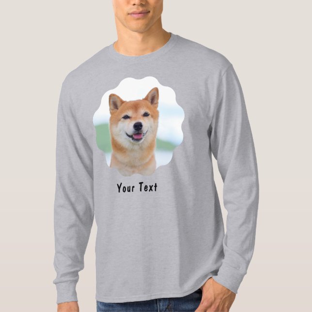 Camiseta Foto personalizado y texto Gris personalizado (Anverso)