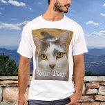 Camiseta Foto personalizado Y Texto Personalizado<br><div class="desc">Sube tu foto, agrega un nombre o texto y crea fácilmente tu camiseta de fotos personalizada. Haga clic en PERSONALIZAR para cambiar el color del texto. Puede TRANSFERIR este DISEÑO a otros productos de Zazzle y ajustarlo para que se ajuste a la mayoría de los artículos de Zazzle. También puede...</div>