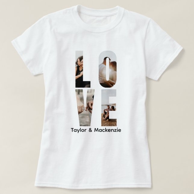 Camiseta Foto personalizado Y Texto Personalizado Amor (Diseño del anverso)