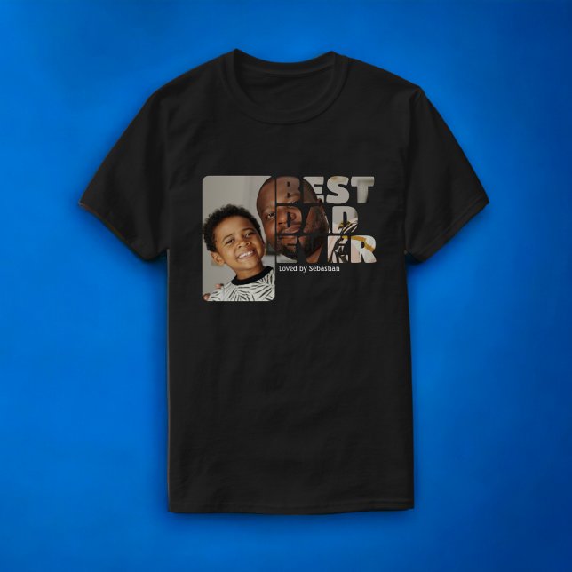 Camiseta Foto personalizado Y Texto Personalizados Mejor Pa (Custom Photo And Text Personalized Best Dad Ever T-Shirt from Ricaso. For Father's day or any day )