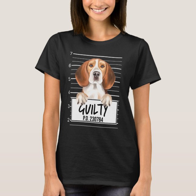 Camiseta Foto policial de Beagle Culpable Perro (Anverso)
