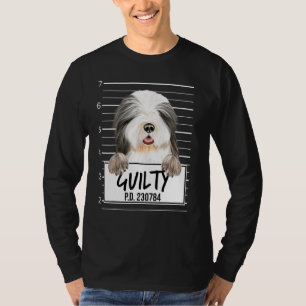 Camiseta Foto policial de Collie barbudo Perro culpable