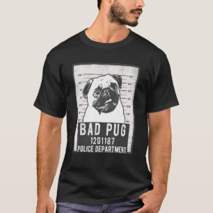 Camiseta Foto policial de perro pug criminal