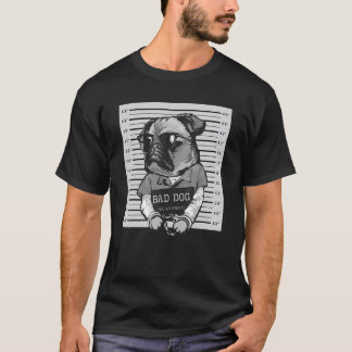 Camiseta Foto policial de pug criminal 1