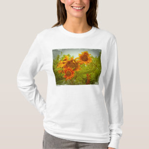 Camiseta Foto roja T del girasol