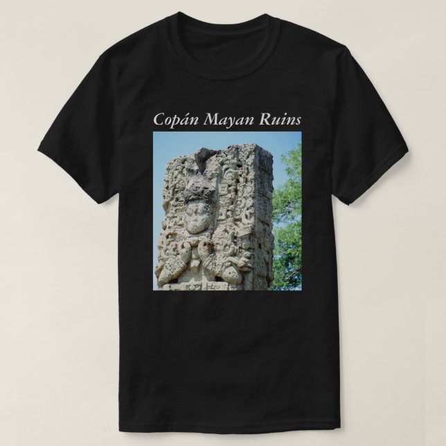 Camiseta Foto: Ruinas Mayas Antiguas impresas en Honduras (Diseño del anverso)