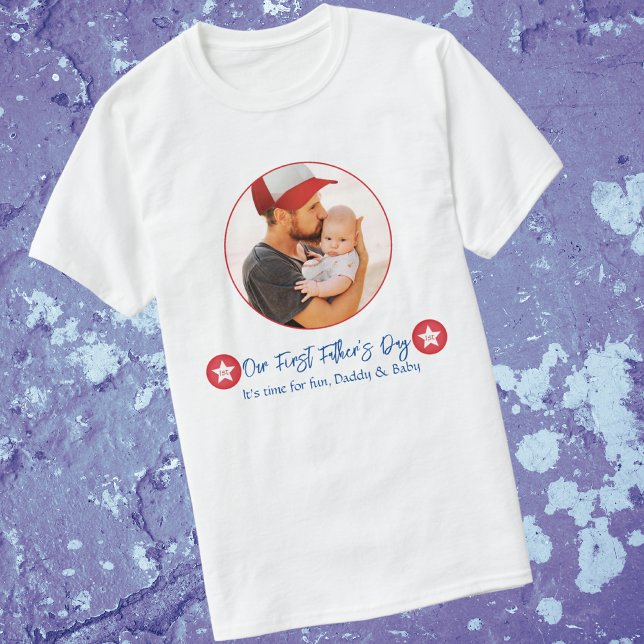 Camiseta Foto Simple Cute Moderno Papi Primer Día del Padre (Subido por el creador)
