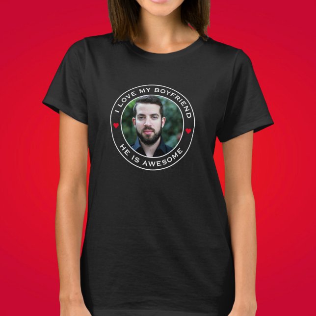 Camiseta Foto Texto Corazón Amo a mi Novio Impresionante (Subido por el creador)