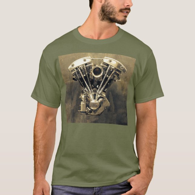 Camiseta Foto V-Gemela #1 de Harley Shovelhead (Anverso)