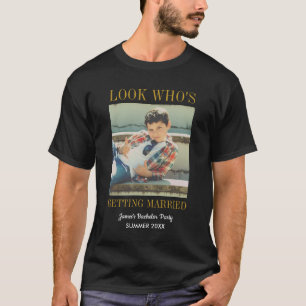 Camiseta Foto Vintage del Novio Fiesta de Despedida Padrino