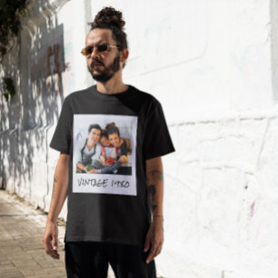 Camiseta Foto Vintage Personalizada Y Año Negro