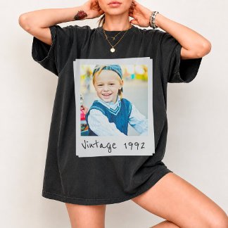 Camiseta Foto Vintage Personalizada Y Cumpleaños Al Estilo