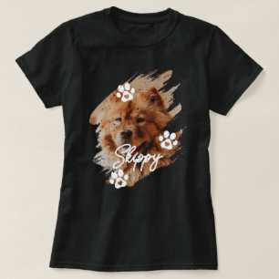 Camiseta Foto y nombre de mascota de perro con pinceladas m