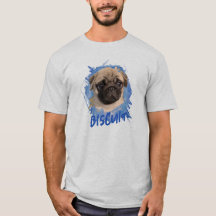 Foto y nombre de perro Pug divertido y personaliza