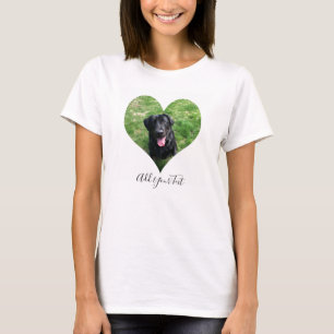 Camiseta Foto y nombre del Mascota de perro cardíaco perso