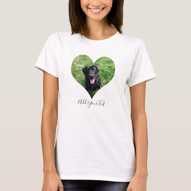 Camiseta Foto y nombre del Mascota de perro cardíaco person (Anverso)