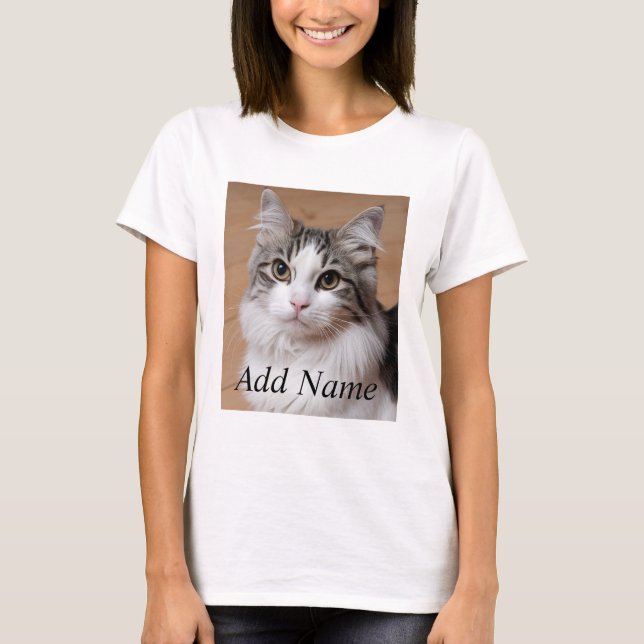 Camiseta Foto y nombre del Personalizado de Cat Lover Perso (Anverso)
