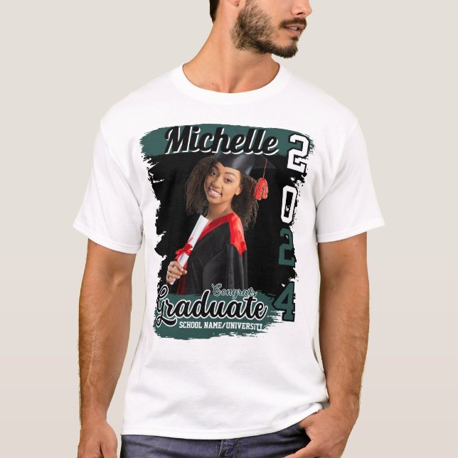 Camiseta Foto y nombre del Personalizado familiar de gradua (Anverso)