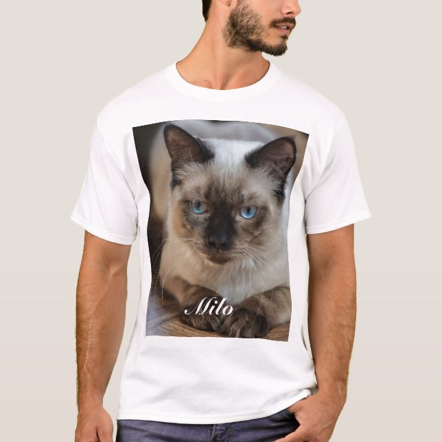 Camiseta Foto y nombre personalizados de Ragdoll Cat (Anverso)