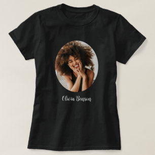 Camiseta Foto y nombre personalizados modernos Crea el tuyo