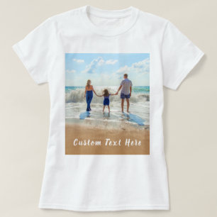 Camiseta Foto y texto personalizado - Su propio diseño her
