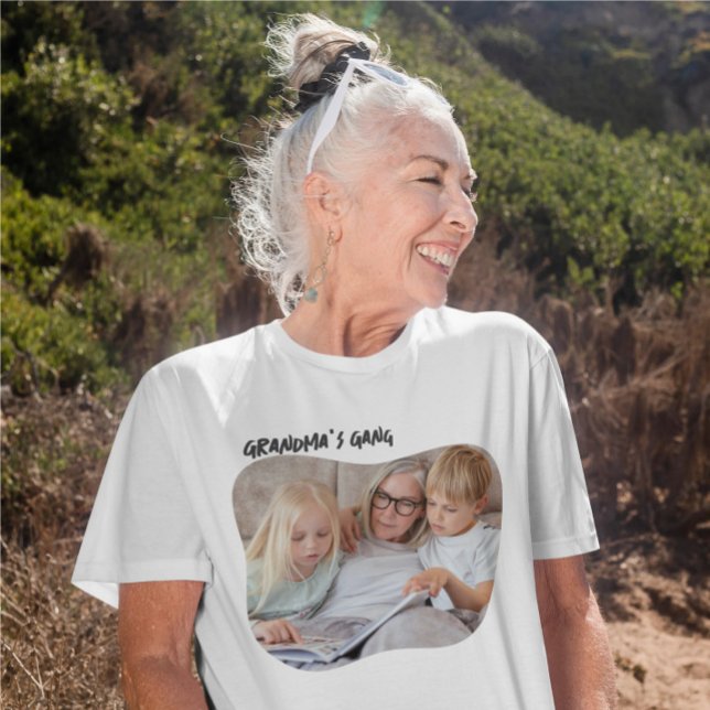 Camiseta Foto y texto personalizados (Photo and Text Personalized T-Shirt - Ideal for anyone including Grandma. Change text change photo)
