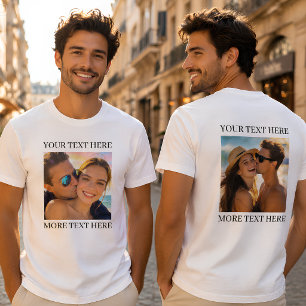 Camiseta Foto y texto personalizados a doble cara