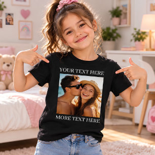Camiseta Foto y Texto Personalizados Negro
