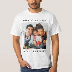 Camiseta Foto y texto personalizados o nombre en blanco