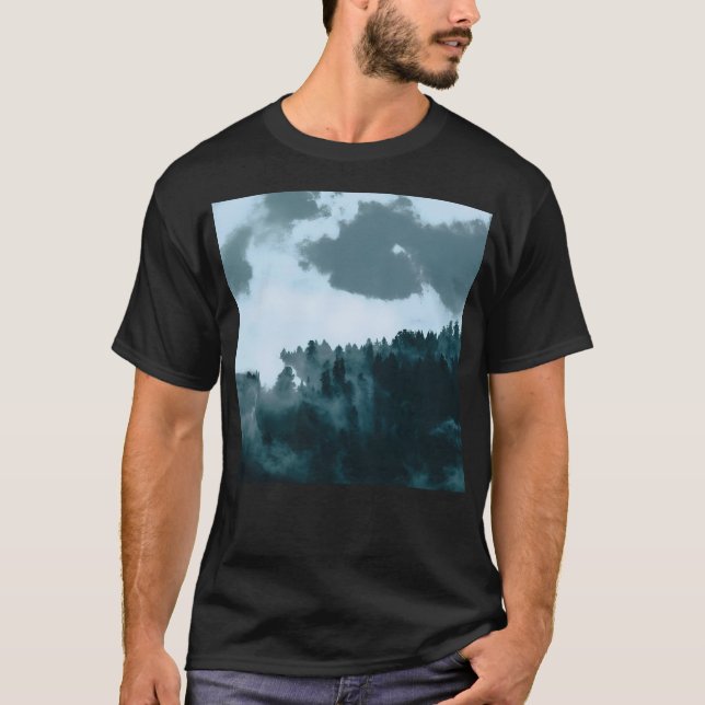 Camiseta Fotografía Aérea De Pinos Oscuros - Paint Filt (Anverso)