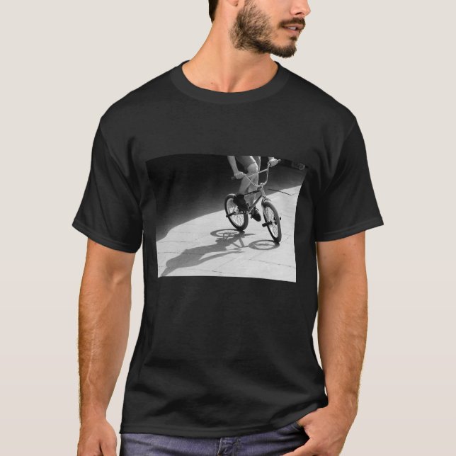 Camiseta fotografía bmx en blanco negro y negro (Anverso)