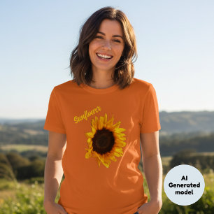 Camiseta Fotografía botánica de Sinflower rústica de campo