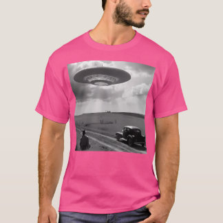 Camiseta Fotografía Clásica Ufo Temática De La Antigua Gran