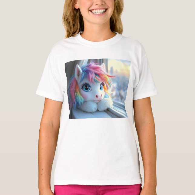 Camiseta Fotografía colorida de Unicorn (Anverso)