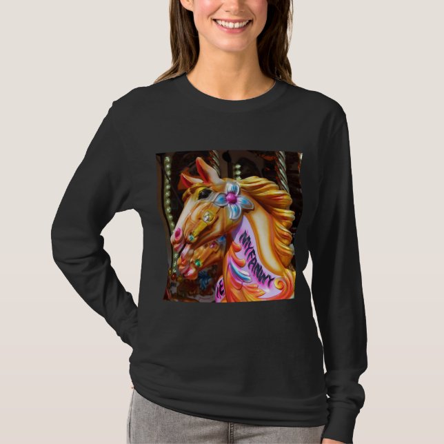 Camiseta Fotografía cuadrada - Caballos en curso (Anverso)