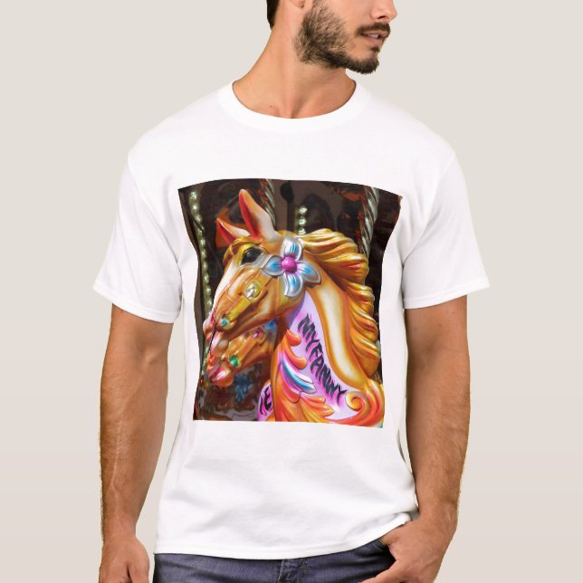 Camiseta Fotografía cuadrada - Caballos en curso (Anverso)