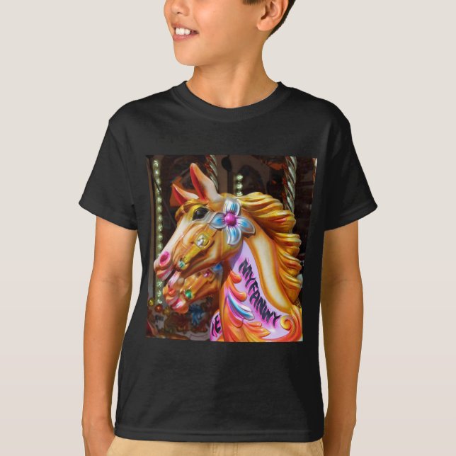 Camiseta Fotografía cuadrada - Caballos en curso (Anverso)