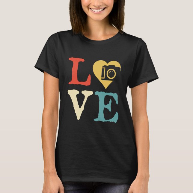 Camiseta Fotografía de amor de cámara de época (Anverso)