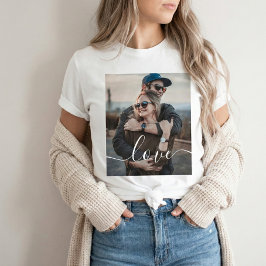 Camiseta Fotografía de amor moderno caligrafía manuscrita