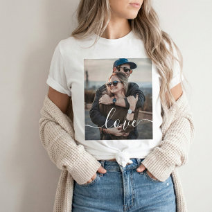 Camiseta Fotografía de amor moderno caligrafía manuscrita