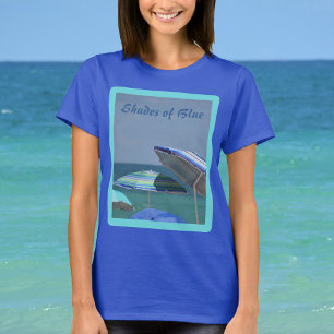 Camiseta Fotografía de Blue Beach Umbrellas