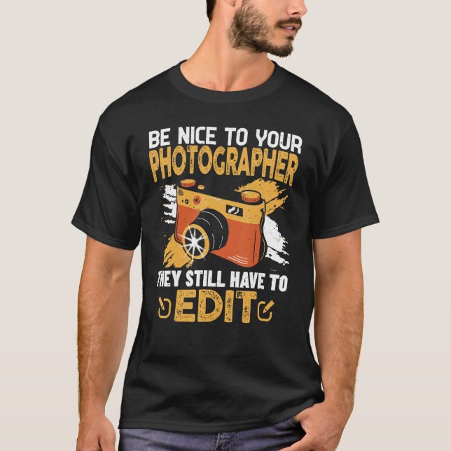 Camiseta Fotografía De Camarógrafo Que Dice Ser Muy Agradab (Anverso)