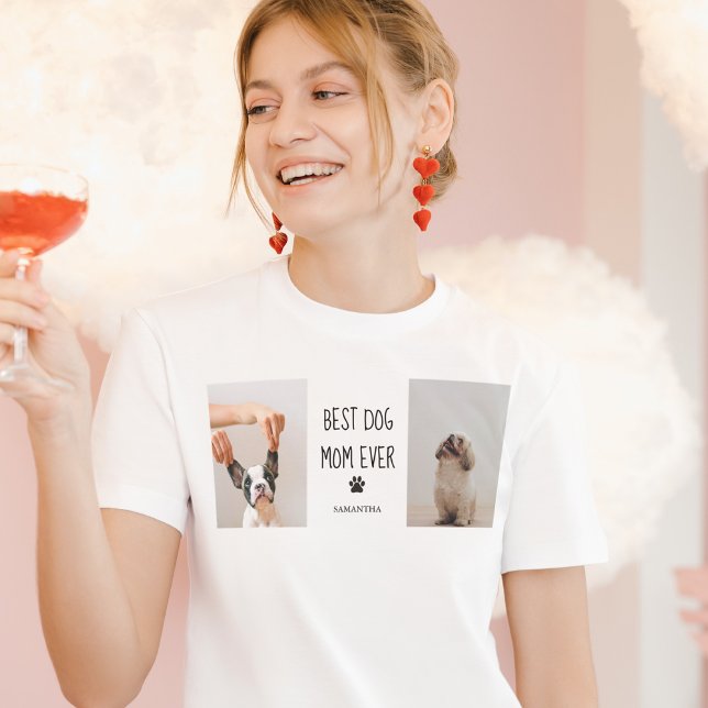 Camiseta Fotografía de Collage moderna mejor perro de mamá  (Subido por el creador)