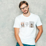 Camiseta Fotografía de Collage moderna mejor perro de papá<br><div class="desc">"¡Presentamos al 'mejor perro de papá'! Esta moderna foto de collage capta el reconfortante vínculo entre un padre amoroso y su compañero de peluche. Desde largos paseos por el parque hasta noches acogedoras en el sofá, este dinámico dúo es inseparable. En las buenas y en las malas, se tienen las...</div>