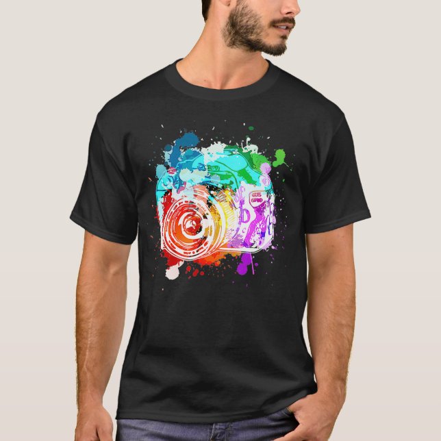 Camiseta Fotografía de fotógrafo de cámara acuarela (Anverso)
