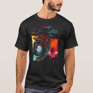 Camiseta Fotografía de fotógrafo de cámara acuarela fotográ