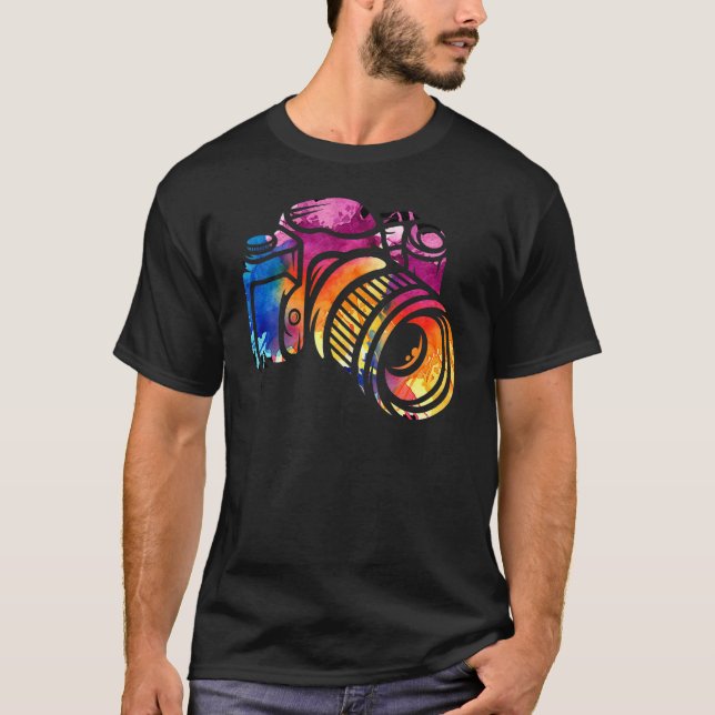 Camiseta Fotografía de fotógrafo de cámara colorida (Anverso)